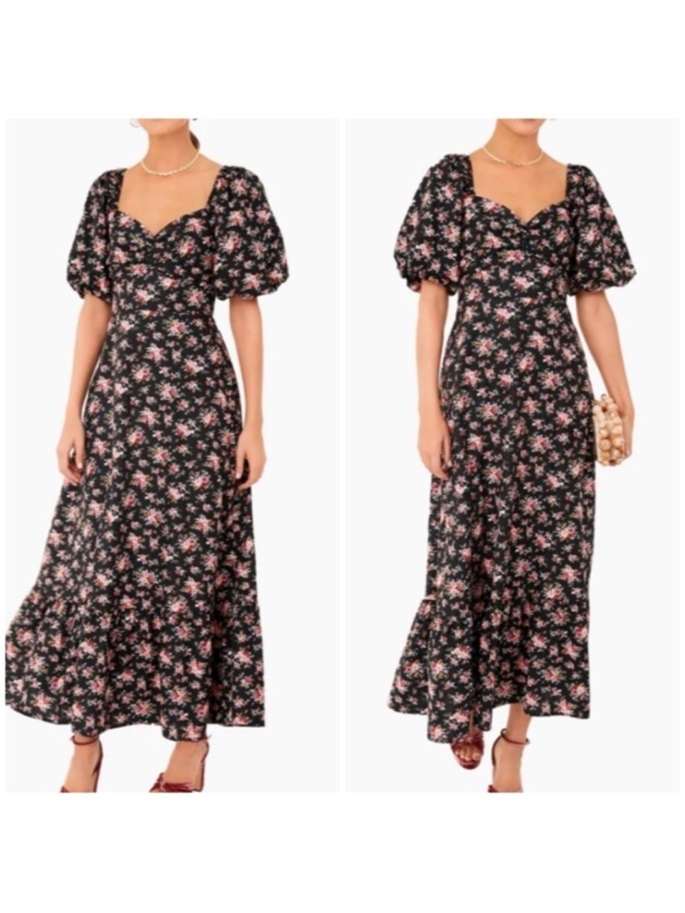 Tuckernuck Hyacinth House Black Floral Seaport Midi Dress